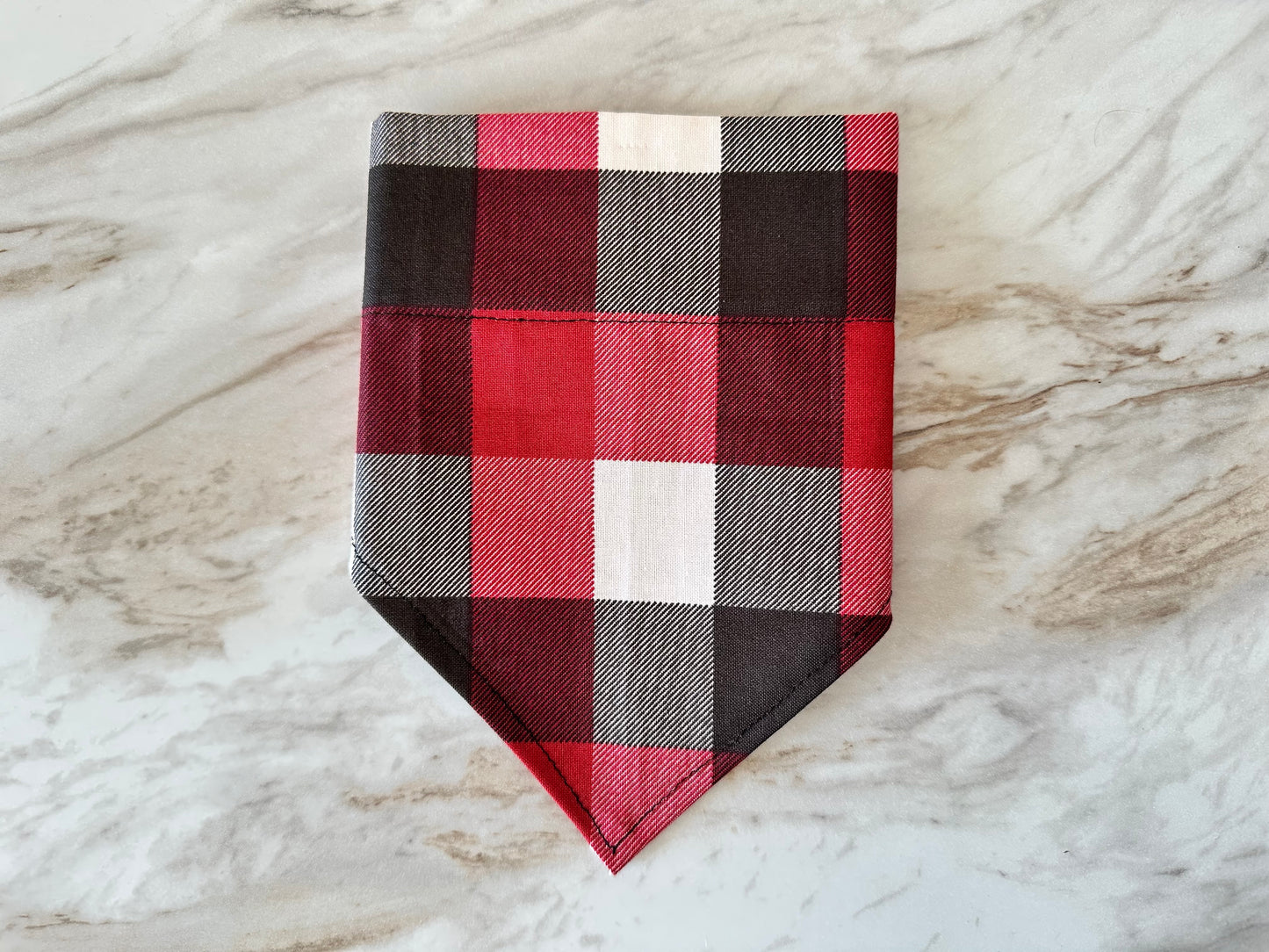 Plaid | Red + Black + White | Bandana