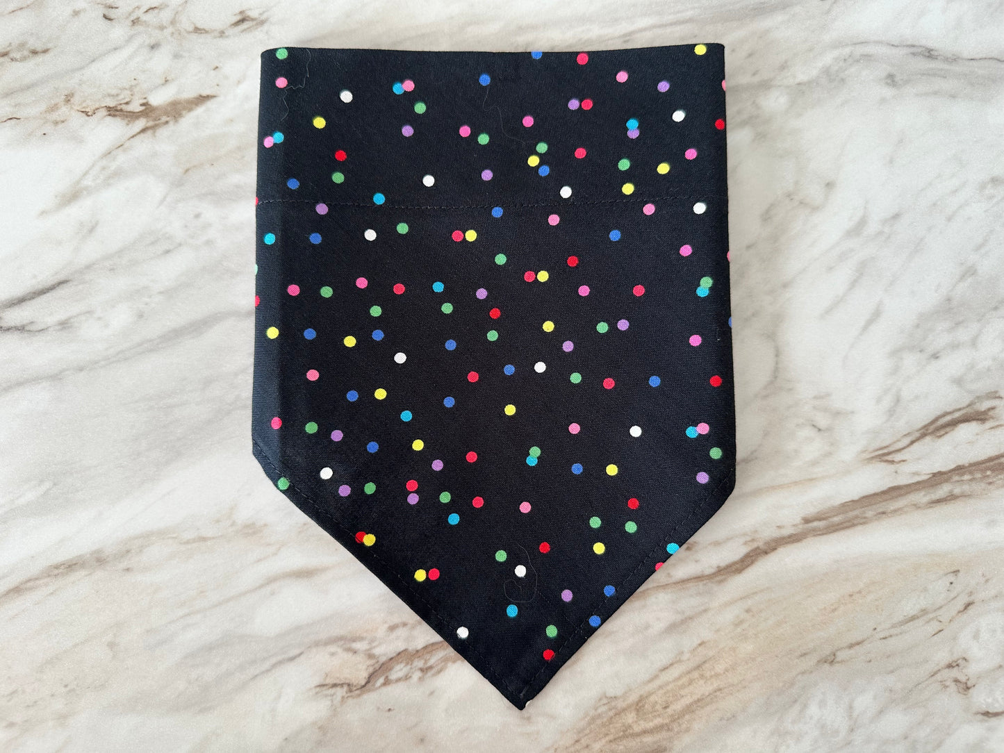 Polka Dot | Black + Rainbow | Bandana