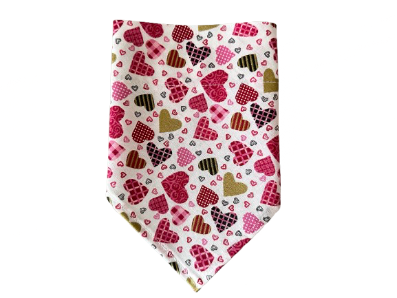 Metallic Hearts | White | Bandana