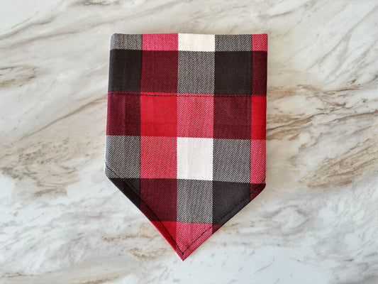 Plaid | Red + Black + White | Bandana