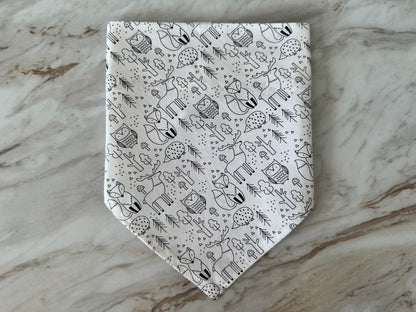 Woodland Creatures | White | Bandana
