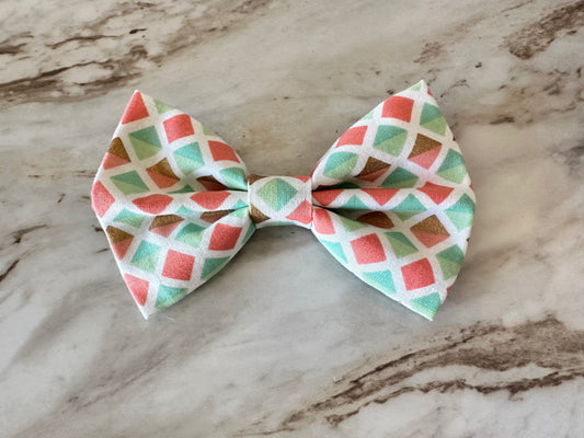 Diamonds | Peach + Teal | Bow Tie