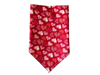 Glitter Hearts | Red | Bandana