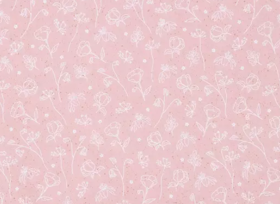Floral | Pink + White Line Art