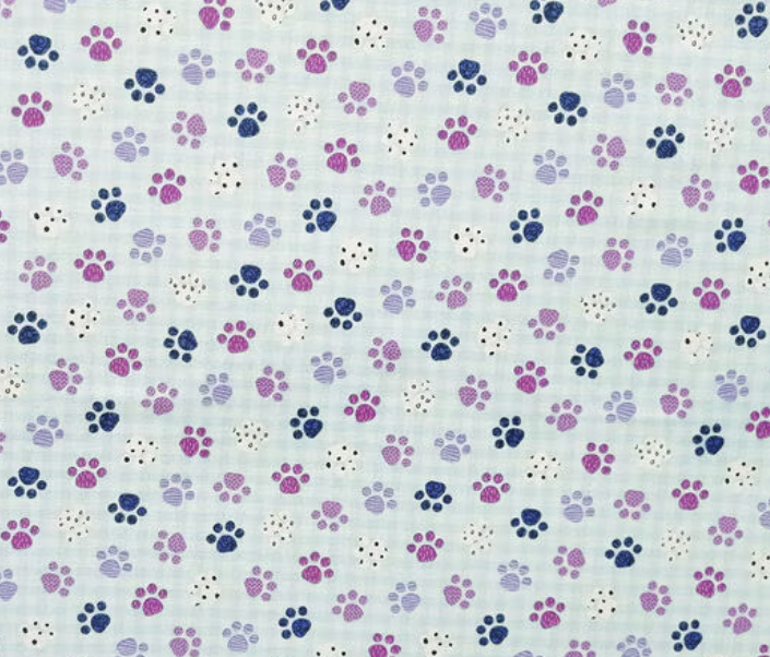 Paw Prints | Blue Gingham