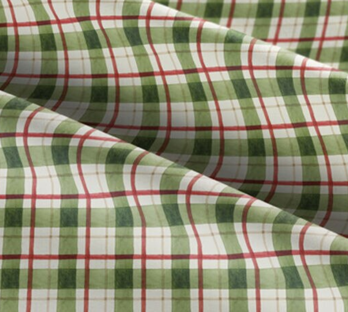 Plaid | Green, Red + White